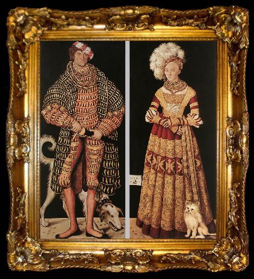 framed  CRANACH, Lucas the Elder Portraits of Henry the Pious, Duke of Saxony and his wife Katharina von Mecklenburg dfg, ta009-2